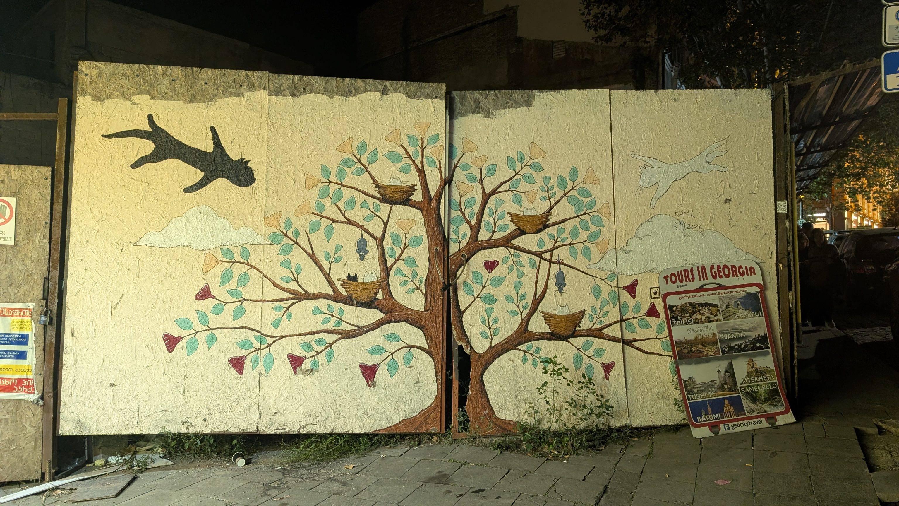 Cats and tree